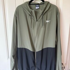 Reebok Men's Two-Tone Olive and Black Windbreaker